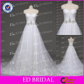 China Supplier A-line Sweetheart Neckline Lace Appliqued Beaded Real Pictures of The Latest Gowns Designs